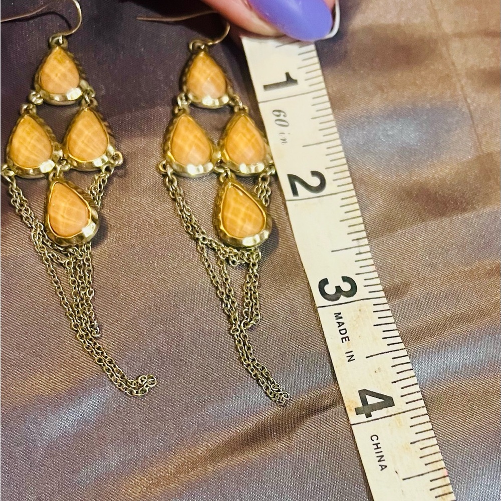 Kenneth Cole Reaction Gold and Yellow Teardrop Earrings